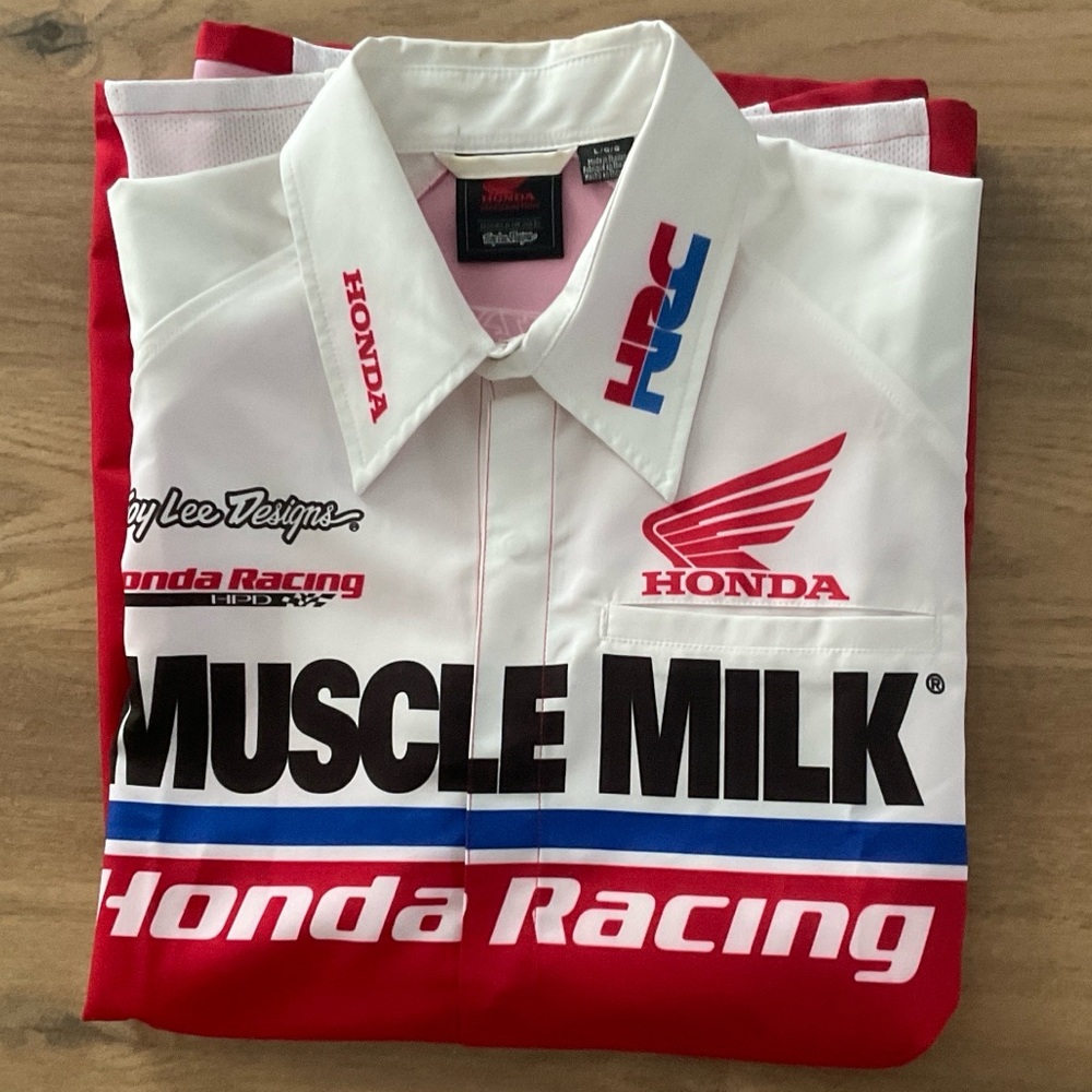 🏁 Vintage Honda Racing Muscle Milk Team Shirt – Troy Lee Designs – Size Large